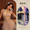 Incens de ascultat noaptea lenjerie sexy plasă subțire transparentă plus burete la piept inel de oțel strângere bretele rochie de noapte costum pentru femei