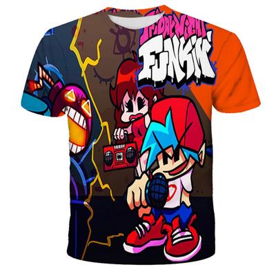 Fridany Night Funkin Pojkar Flickor T-shirts Sommar Tecknad T-shirt Barnkläder Kortärmade Casual Toppar T-shirts Barn Till T-shirts
