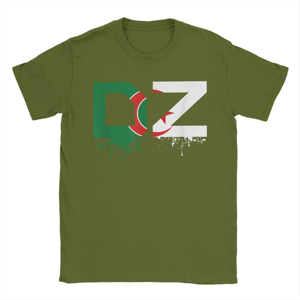 DZ Algeria Algerian Flag Men T Shirt Africa Arab Novelty Tees Short Sleeve Round Collar T-Shirt Cotton Summer Clothing