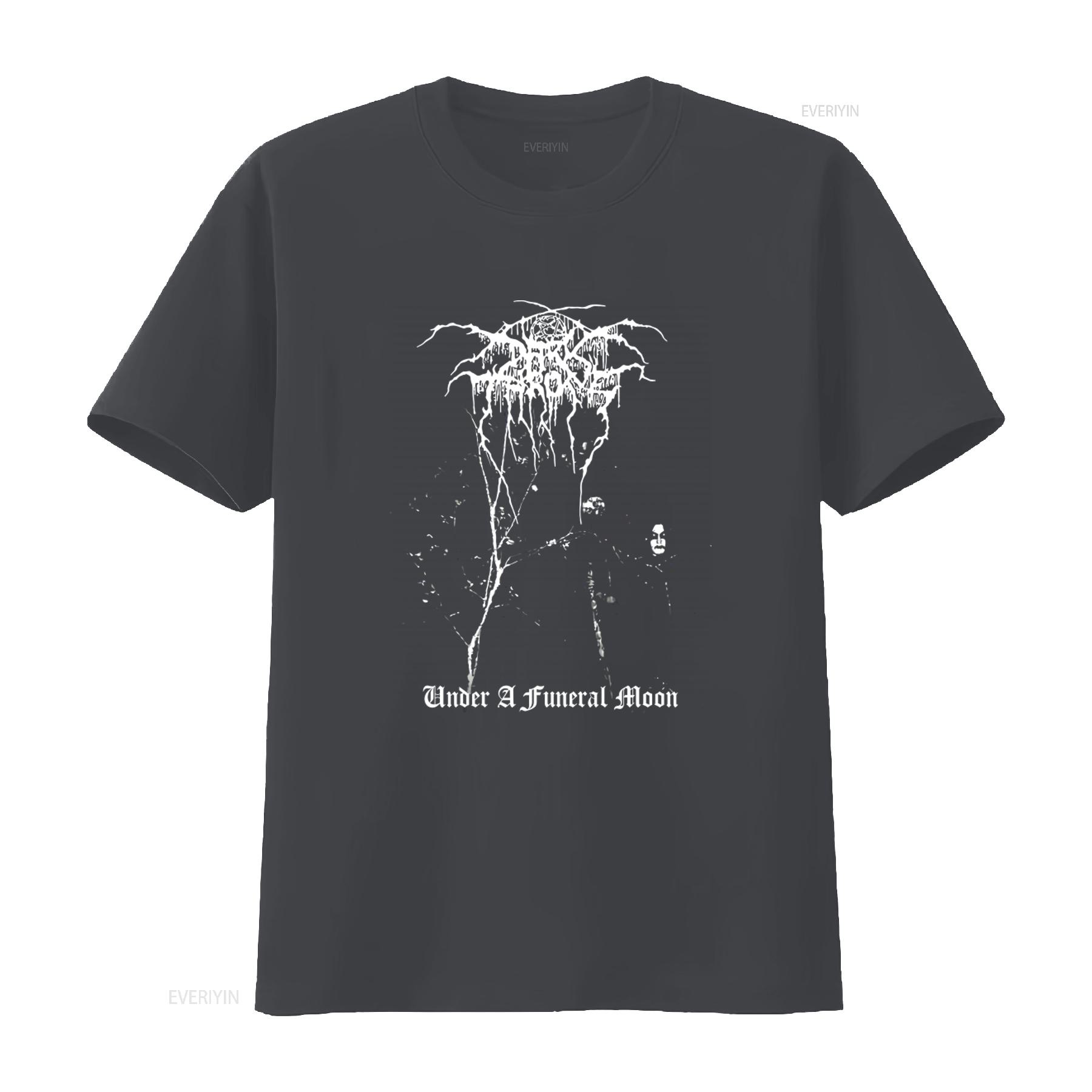 

DARKTHRONE Under a Funeral Moon Album T Shirt for Rock Band Print vintage Washed designer clothes homme Comfortable Slightly L