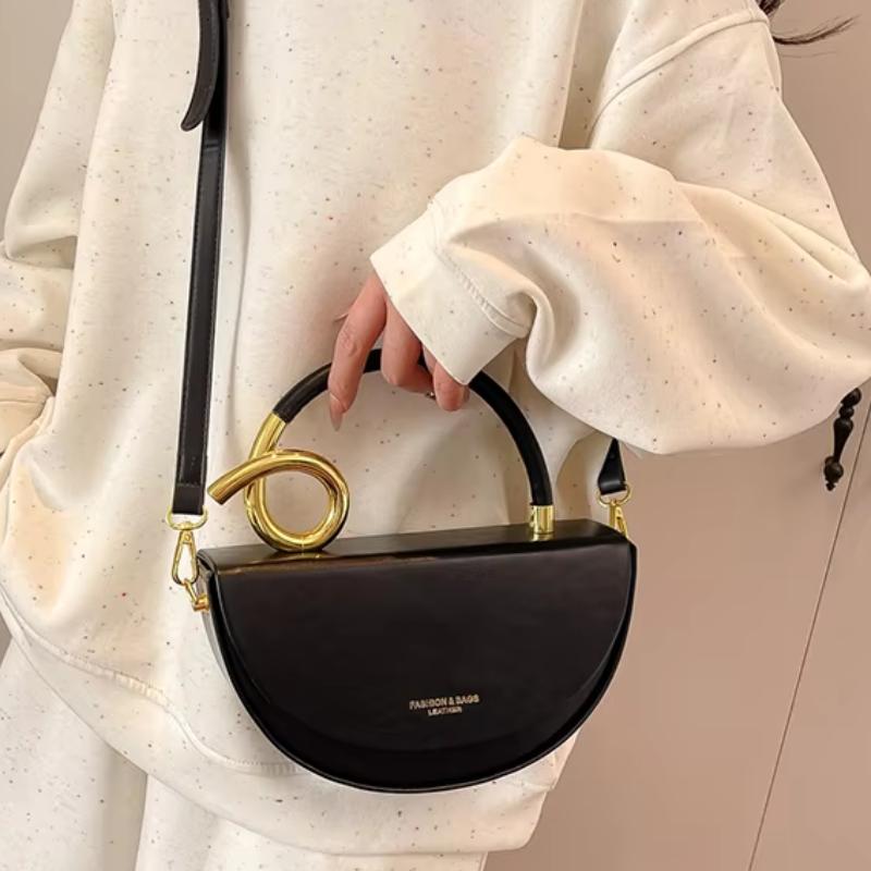 European American Retro Shoulder Bag Fashi Design Crossbody Bag Elegant Light Luxury Handbag Solid Color Versatile Casual Bags