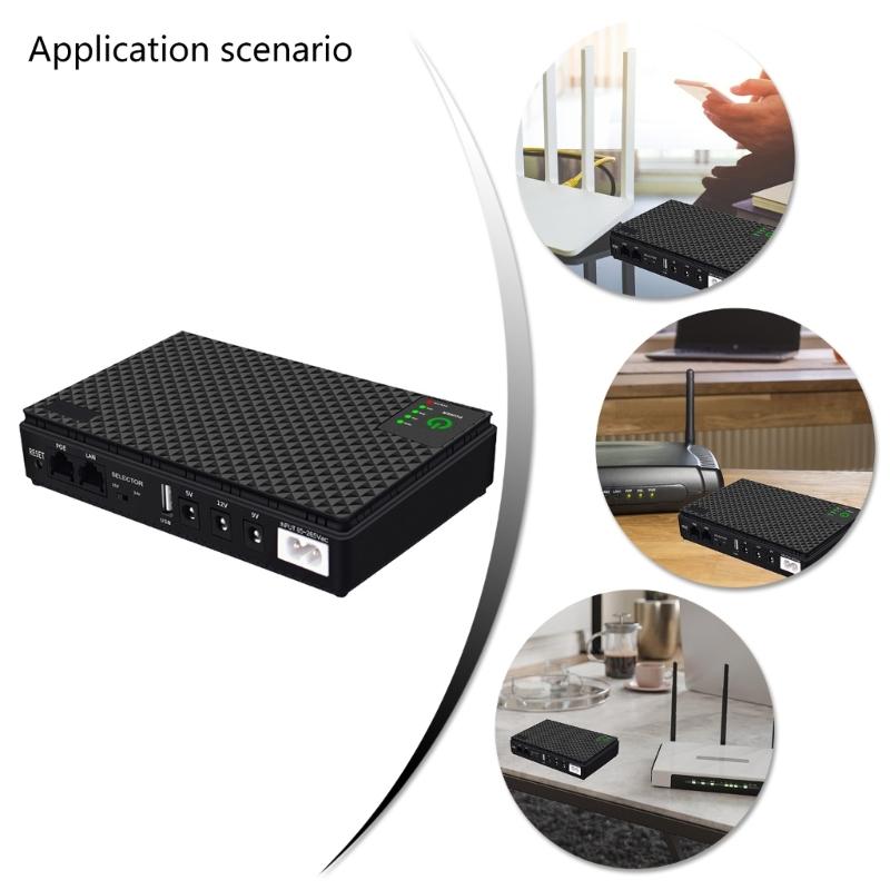 Small UPS Uninterruptible Power Source for Home Office Networking Devices Power SupplyEasy Installation  10400mah/8800mah