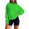Fashion Hooded Sweatshirt for Women Oversized Drop Shoulder Long Sleeve Solid Color Sweatshirt