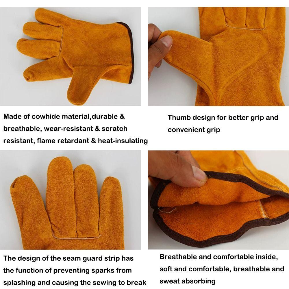 Cowhide Labor Gloves Soft Mechanic Glove New Security Protection  Hunting