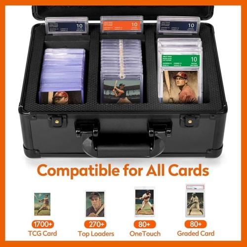 Caseland PSA BGS Certified Trading Card Attache Case/Storage Box, Aluminum, Dustproof and Moisture-Resistant, Easy to Carry (2 Slots)