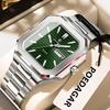 POEDAGAR Luxury Square Fashion Man Wristwatch Waterproof Luminous Date Week Quartz Watches Stainless Steel Watch