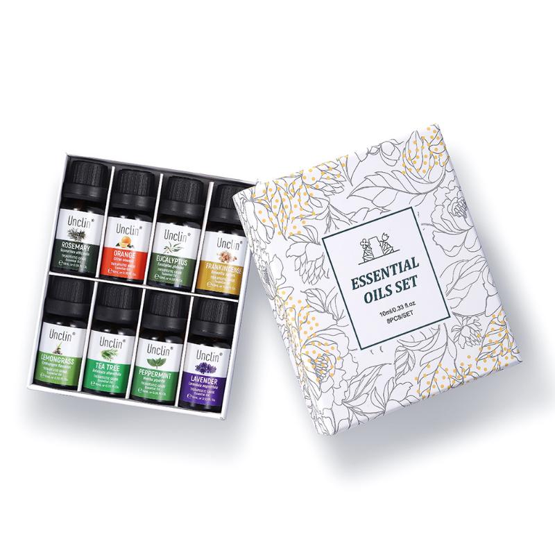 10ml Aromatherapy Candle Massage Essential Oil 8-piece Gift Box Lavender Eucalyptus Natural Fragrance Household Deodorant