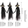 3Pcs Screaming Witch Halloween LED Display Large with Stakes Gifts Garden Decoration