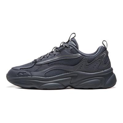 Li Ning Cushioning Slip Resistant Abrasion Resistant Support Low Top Casual Shoes Men's Gray AGCV129-3