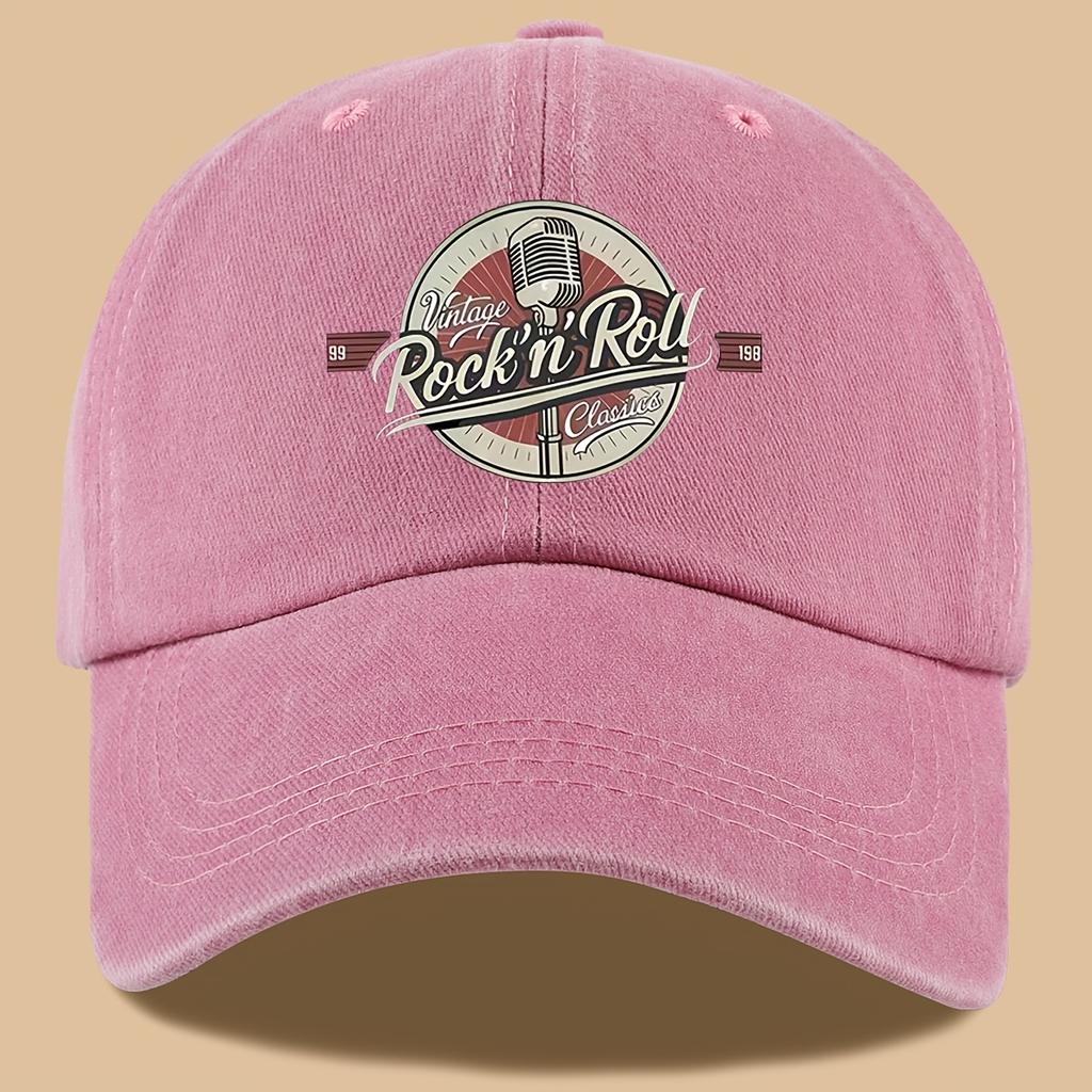 Pc Retro Rock Style Clothing Print Baseball Cap Lightweight Comfortable Breathable Sun Hat Fashionable Easy Aesthetic Men And