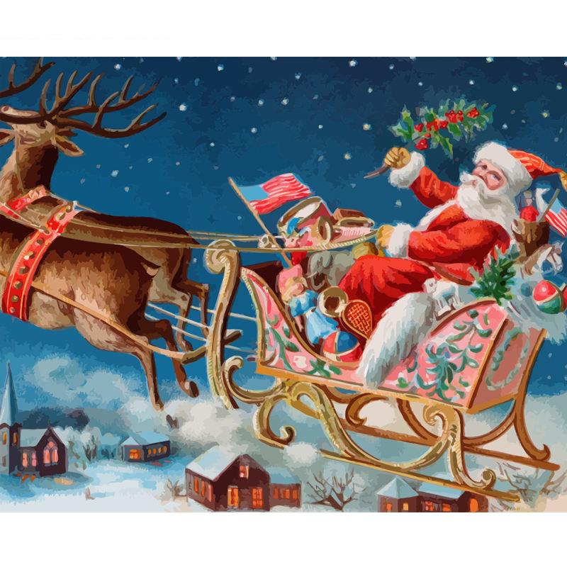 DIY Santa Claus 5D Diamond Painting Full Squrae Drill Cartoon Diamont Embroidery Cross Stitch Kits Gift Home Decor Wall Art
