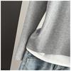 Fake Two-Piece Long Sleeve T-Shirt Loose Slim Base Top For Early Autumn Stretchy Slim Base Layer Soft Ribbed Fabric Good For Inner And Outer Wear Top