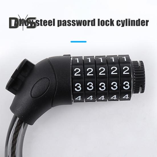 Bike Cable Lock with 5 Digits Shear-Resistant PVC Coating Universal Anti-Theft Security Protection Bicycle Scooter Safety Lock