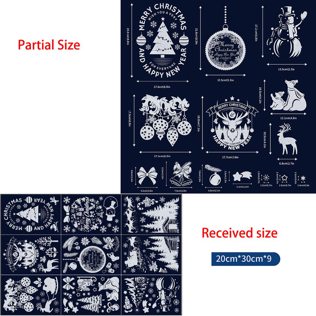 2026 Christmas Window Clings New Year Static Sticker Elk Snowman Window Decoration for Home Festival Gift