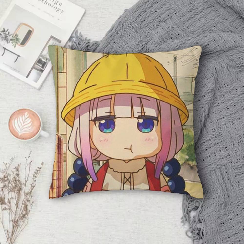 MMiss Kobayashis Dragon Maid Doublesided Printed Square Decorative Cushion Cover for Sofa Living Room Home Decor