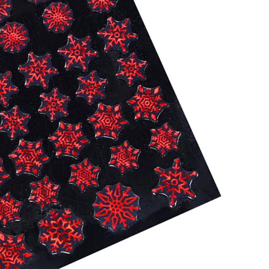 Nail Sticker Christmas Style Snowflake Pattern Vivid Images White Snow Embossed Sticker Xmas