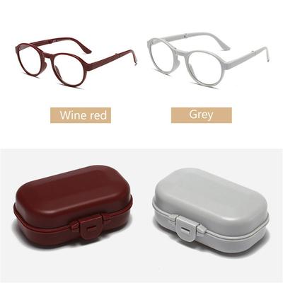 Strength 1.0x ~ 4.0x Eyewear Portable Presbyopic Glasses with Glasses Case Folding Reading Glasses