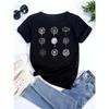 Dandelion graphic printing T-shirt women's summer short-sleeved round neck casual fashion streetwear top