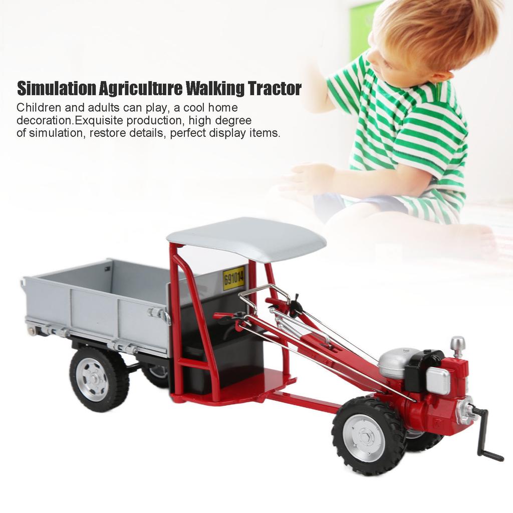 1Celsius16 Simulation Agriculture Walking Tractor Alloy Static Agricultural Tractor Model Toy for Children