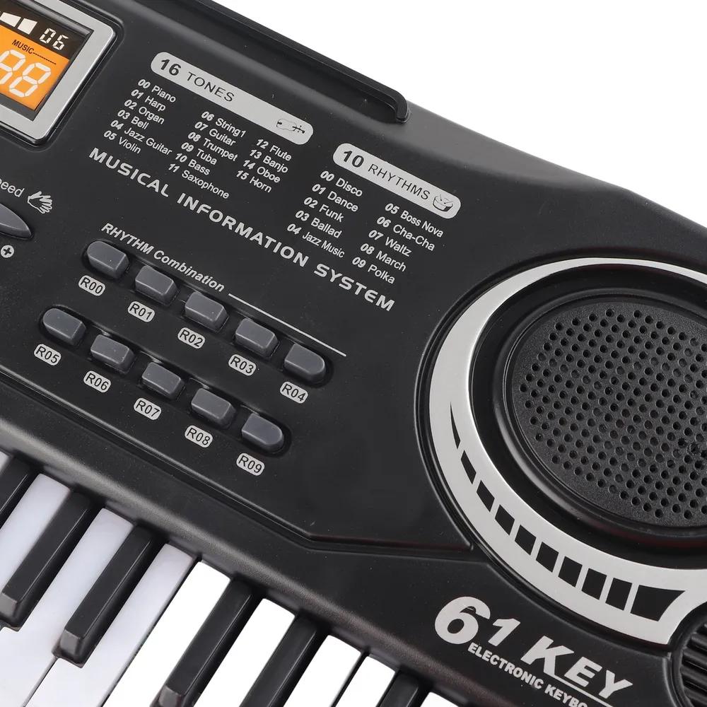 61-key Electronic Piano for Children, 16 Tones, 10 Rhythms, 6 Demo Songs, Multifunctional Digital Backlit Piano.