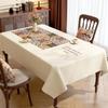 1pcsPVC No-clean Printed Tablecloth Waterproof Oil Resistant and Heat-resistant Desk Mat Geometric Floral Pattern Table Cover