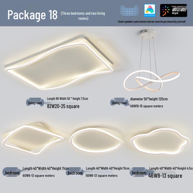 Modern Minimalist Ceiling Light Package with Smart Home Integration for Whole House