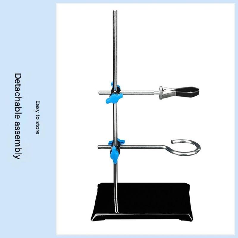 Multipurpose Laboratory Iron Stand 30cm Adjustable Height Easy To Assemble For Holding Various Research Instruments