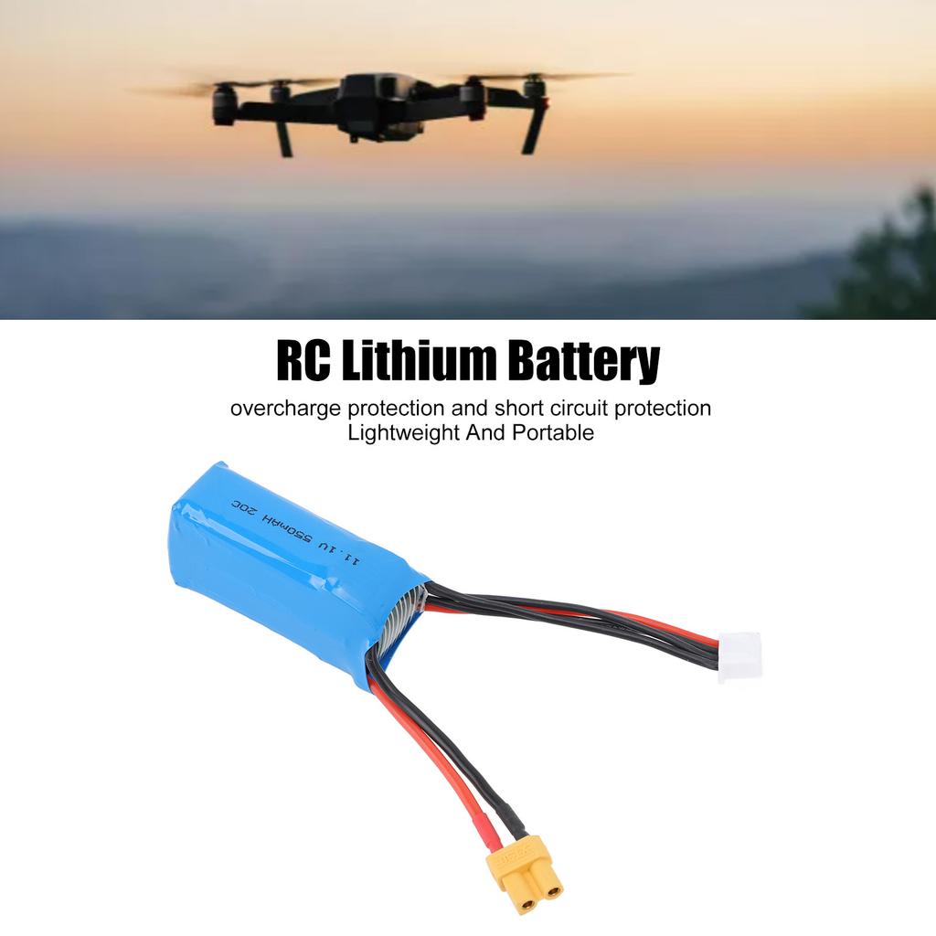 11.1V 550MAH 20C 3S RC Helicopter Lithium Battery Replacement for YUXIANG F150 Helicopter