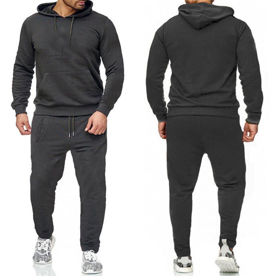 Men's Trendy Hooded Sweatshirt Two-Piece Set for Spring & Autumn