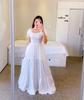 2026 cross-border new spring and summer European and American women's clothing dress one-word shoulder floral off-the-shoulder long color fairy skirt
