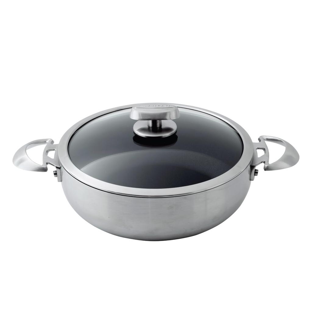 Scanpan Serie Låg Gryta 26cm IH-kompatibel Gryta Gryträtter Ugnssäker PFOA-fri Säker Stekpanna CS+ (Med lock) Tvåhands STRATANIUM+