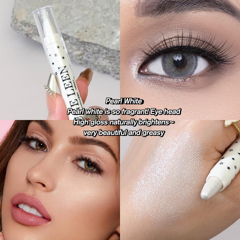 

MUGE LEEN 3D тени для век и хайлайтер в стике: Перламутровый и матовый карандаш-шелкопряд для осветления и контурирования глаз. 002#Pearlescent White Box