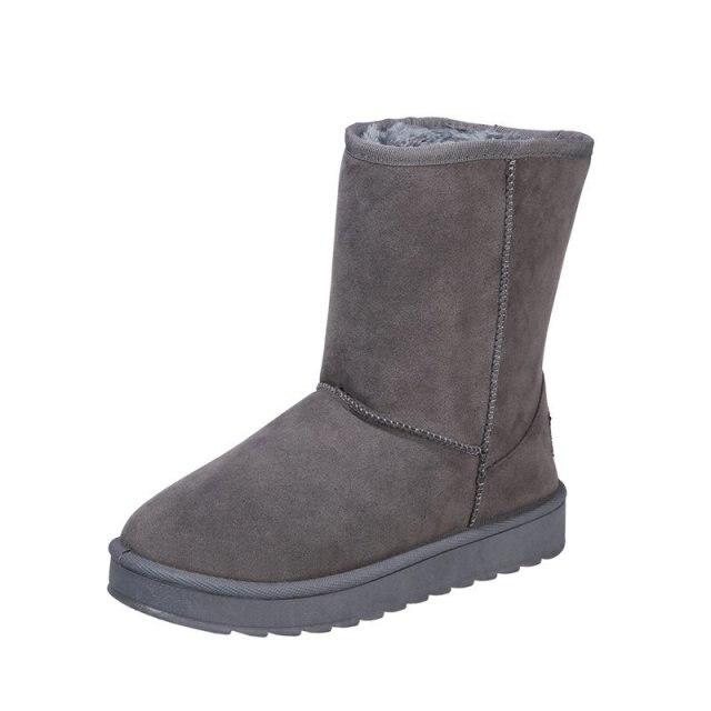 Jetzt Schuhe Damen 'S Schaffellwolle Einer Winter Rindsleder Verdickt Warm Flache Sohle Lässige Kurze Stiefel Kurzer Schaft Damen