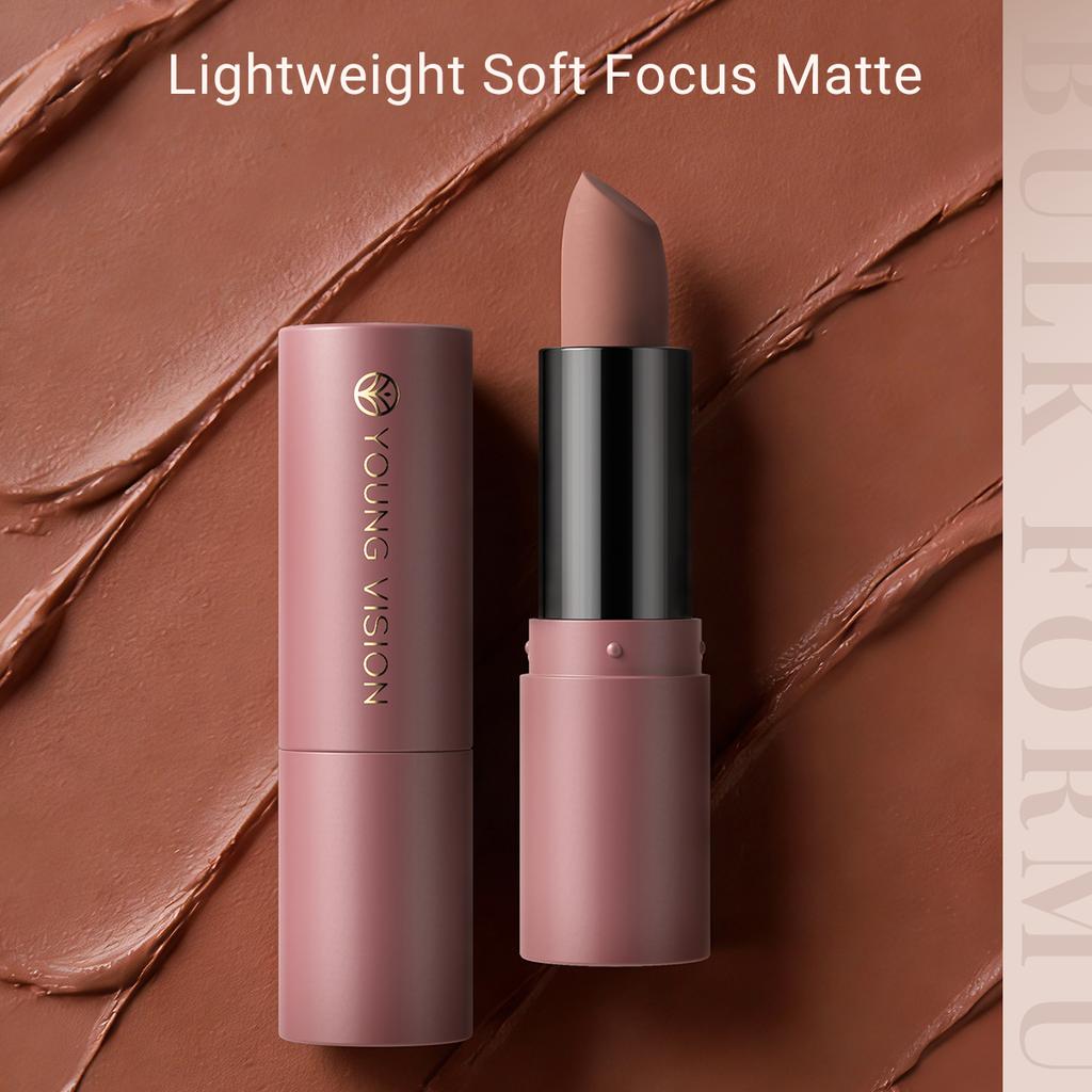 Sexy Nude Matte Lipstick Multi-functional for Lips and Cheeks Long Lasting Waterproof Smudge-proof Dual-purpose Makeup for Women