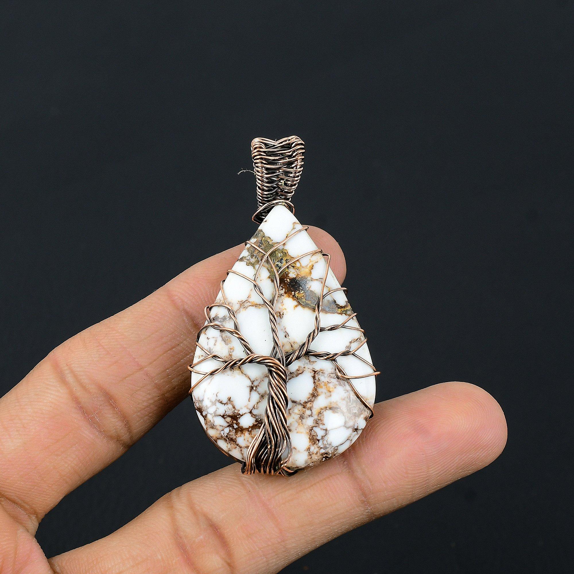 

Tree Of Life Wild Horse Pendant Gemstone Jewelry, 999 Copper Wire Wrapped Handmade Pendant, Latest Design Jewelry 2.55 Inches