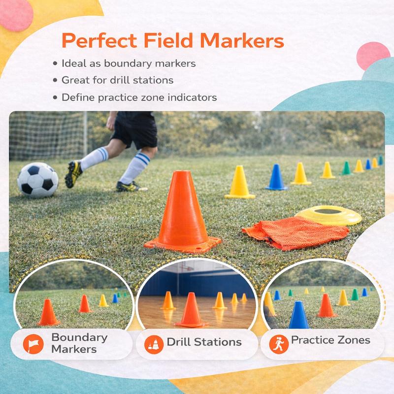 10Pcs Pe Agility Cones 18Cm Training Cones Football/Basketball Training Marker Cone Training Equipment Gear