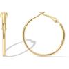 PAVOI Gold Hoop Earrings for Women, 14K Gold Plated Paddle-Back Hoops | Large Hoop Earrings, Lightweight Hoops, Gold Hoops, 925 Sterling Silver Posts