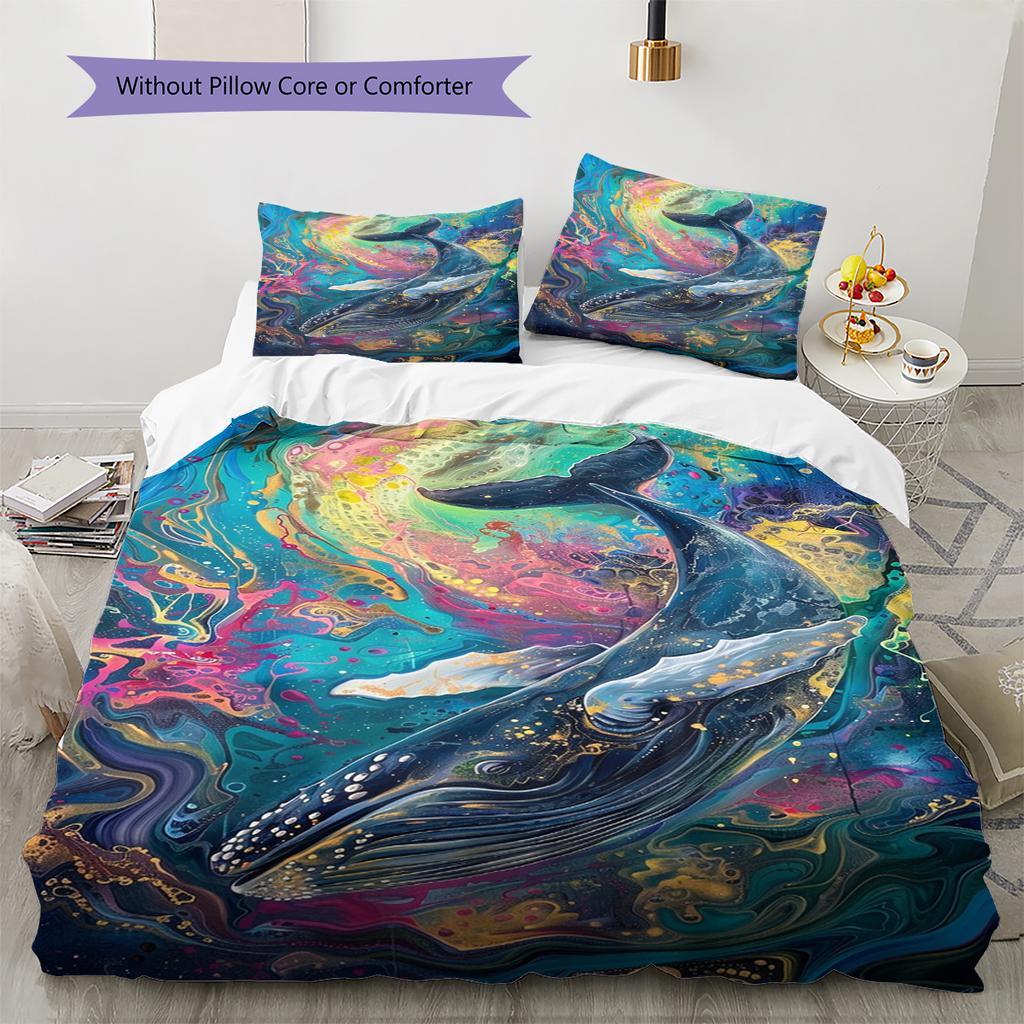 Cartoon Pattern Bedding Quilt Set Quilt Cover Pillowcase Home Decoration Birthday Gift (1 * Duvet Cover + 2 * Pillowcase, Without Core)