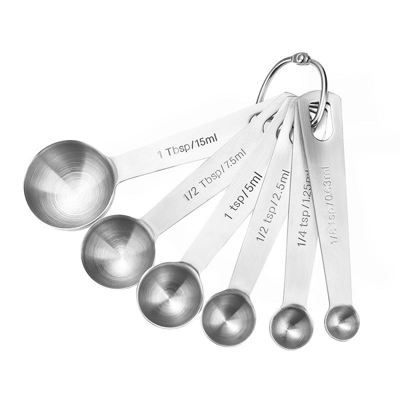 15ml Stainless Steel Measuring Spoon Set, 6-Piece with Scale – Long Handle for Coffee, Milk Powder, Baking & Seasoning