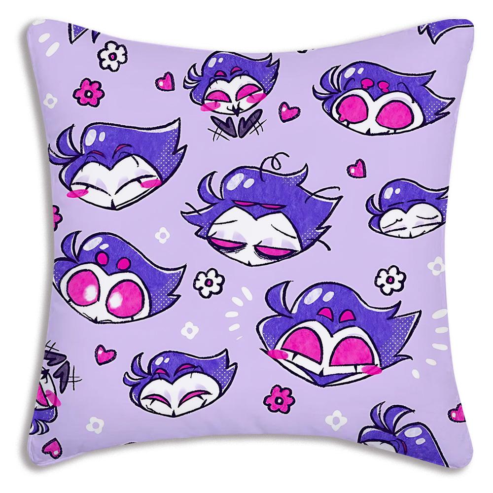 Anime H-Hazbins H-Hotel Pillow Covers Cartoon Sofa Decorative Home Double-sided Printing Short Plush Cute Cushion Cover