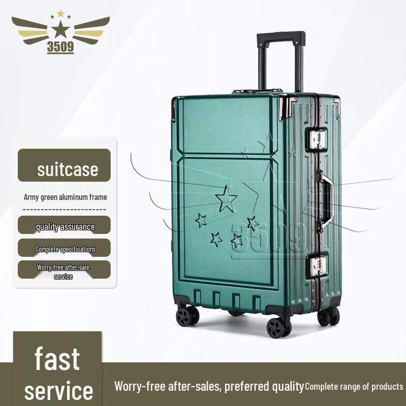 Commemorative Military-Themed Aluminum Frame Luggage