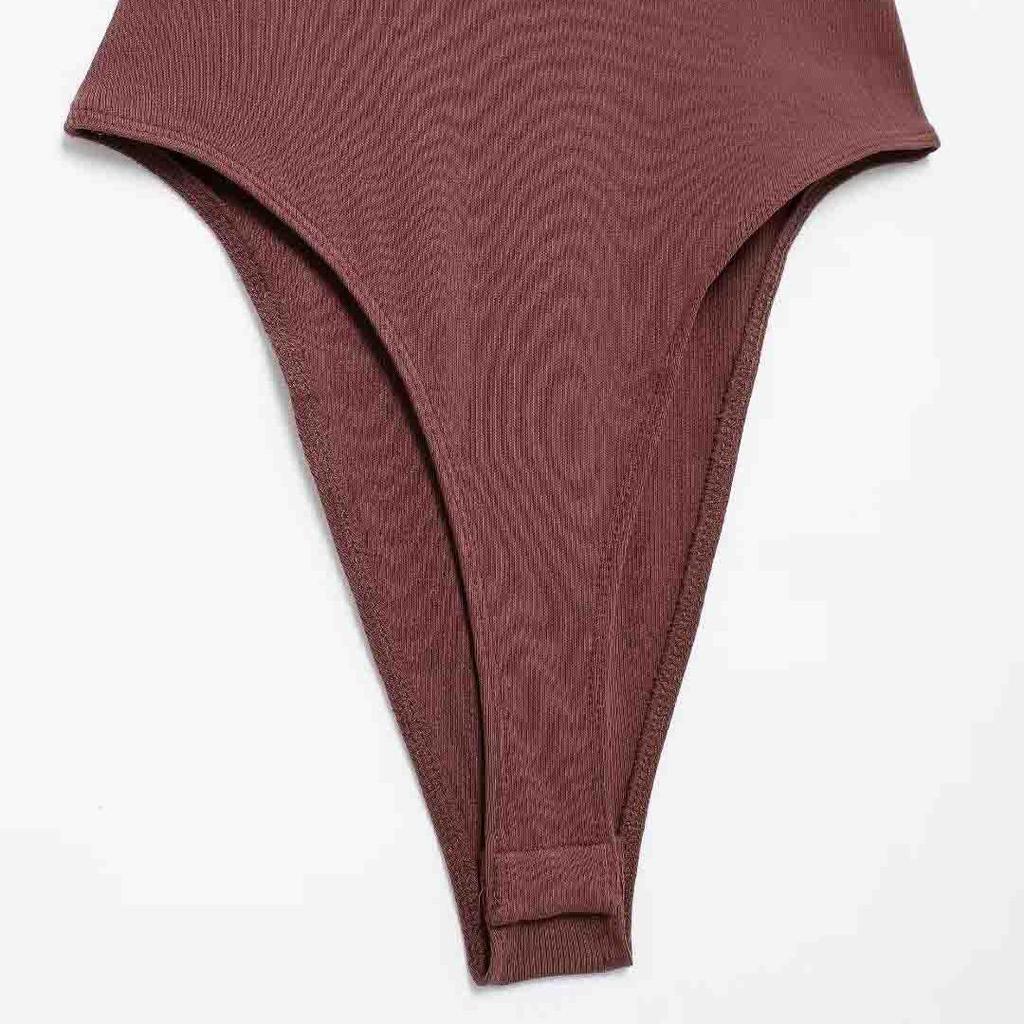 Skinny Ribbed Bodysuits for Women, O Neck, Straps, Snap-Button, Female Playsuits, Sexy Fashion