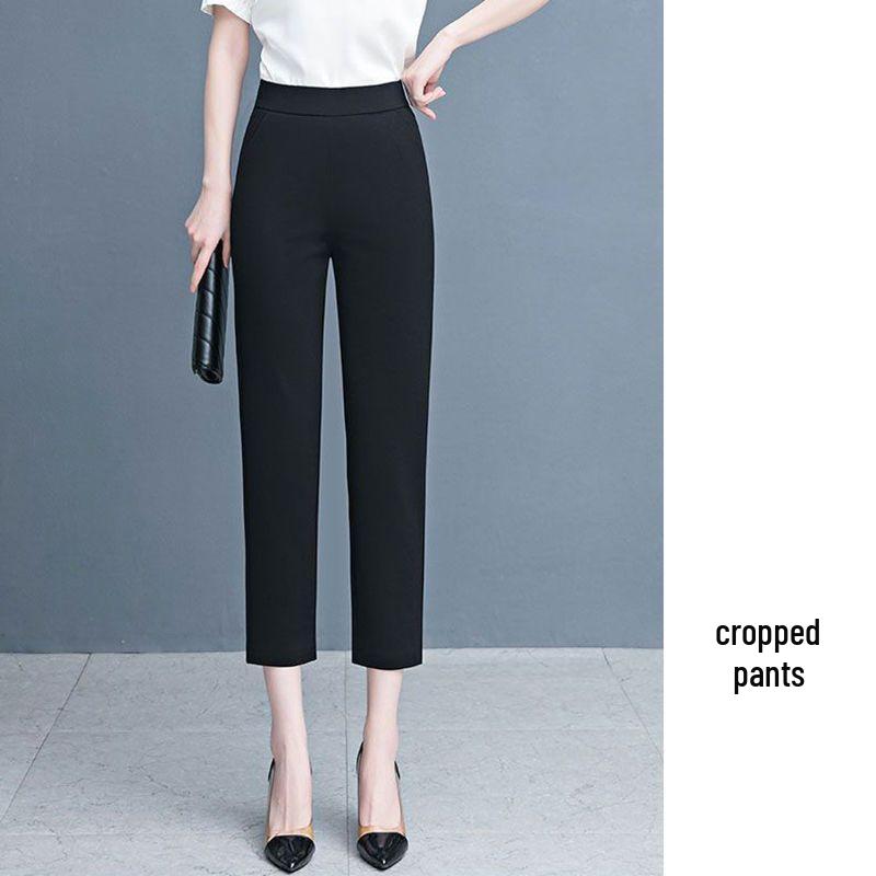 

Women s High-Waisted Elastic Straight-Leg Cigarette Pants, Slimming & Versatile, Ideal for Spring/Autumn, Casual Mom s Trousers, New 2025 S for 85-95 lbs
