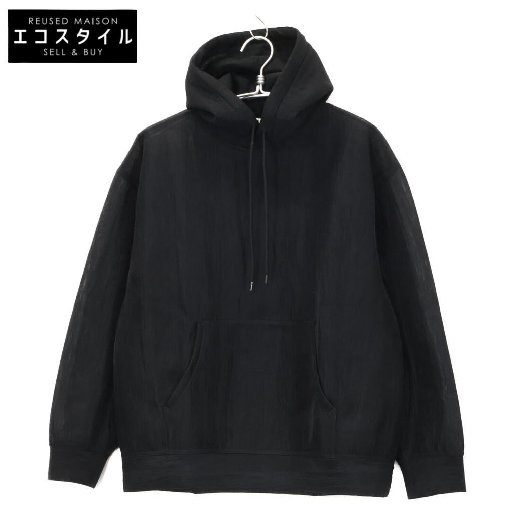 AURALEE 24 Years A24AP04ND Black ELASTIC SHEER Nylon Parka Tops 1 blackUsed