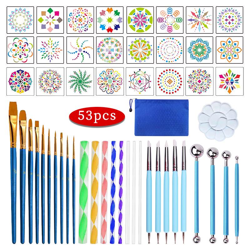 53-Piece Children's Mandala Drawing & Dotting Tool Set
