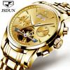 JSDUN 8738 Luxury Guangzhou Gents Mechanical Watch Nice Steel Strap Waterproofing Calendar Character Business Watch Design