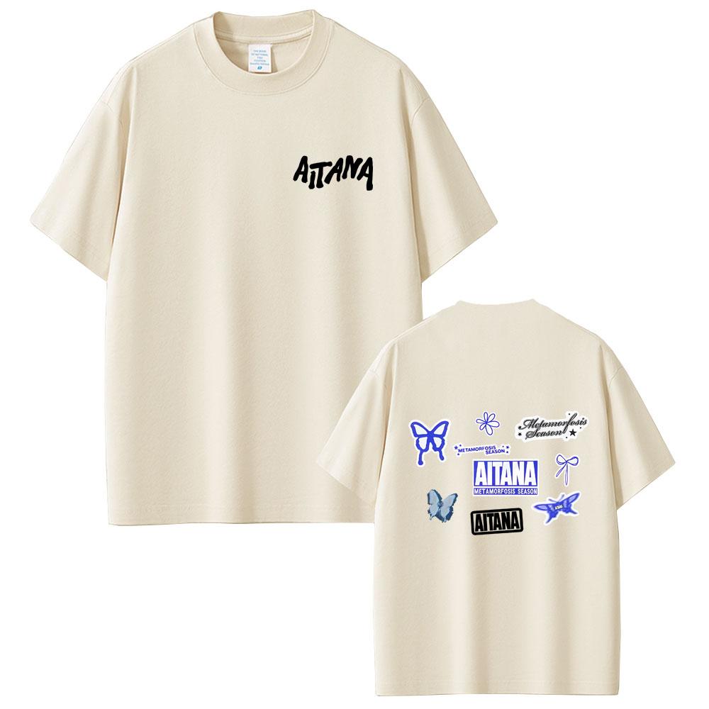 2025 Summer Singer Aitana Graphic CUARTO AZUL Touring Tshirt Mens Hip Hop Retro Short Sleeve Loose Casual Cotton Tshirt