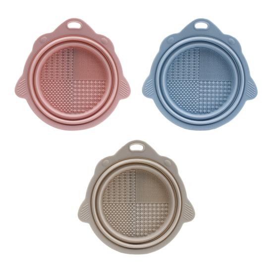 Foldable Makeup Brush Cleaner Bowl Portable Silicone Cosmetic Brushes Powder Puffs Makeup Sponges Cleaning Tool