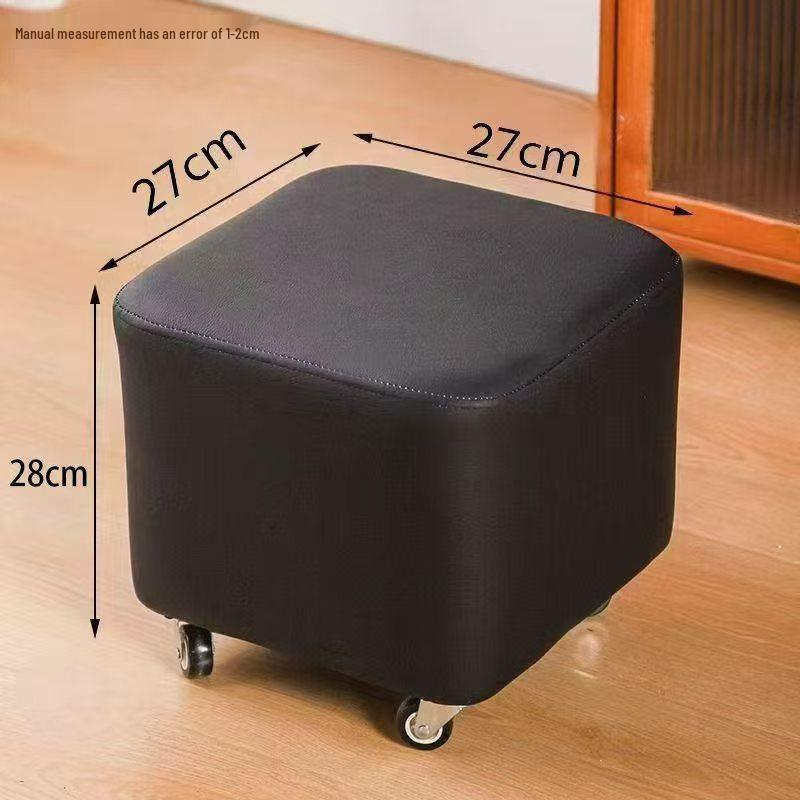 High-Leg Small Stool with Wheels - Versatile Chair for Living Room or Entryway