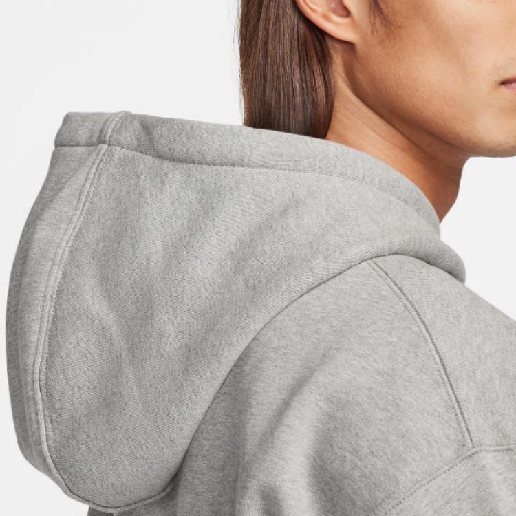 Nike Hoodie with Letter Print and Fitted Long Sleeves Unisex Sweatshirt Gray FN2499-063